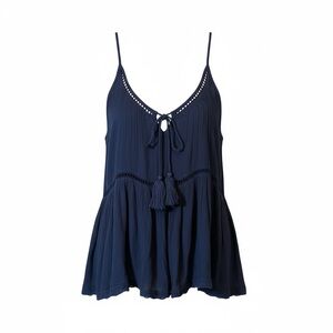 Raya Sun Navy Boho Tassel Tank Top Size Small
